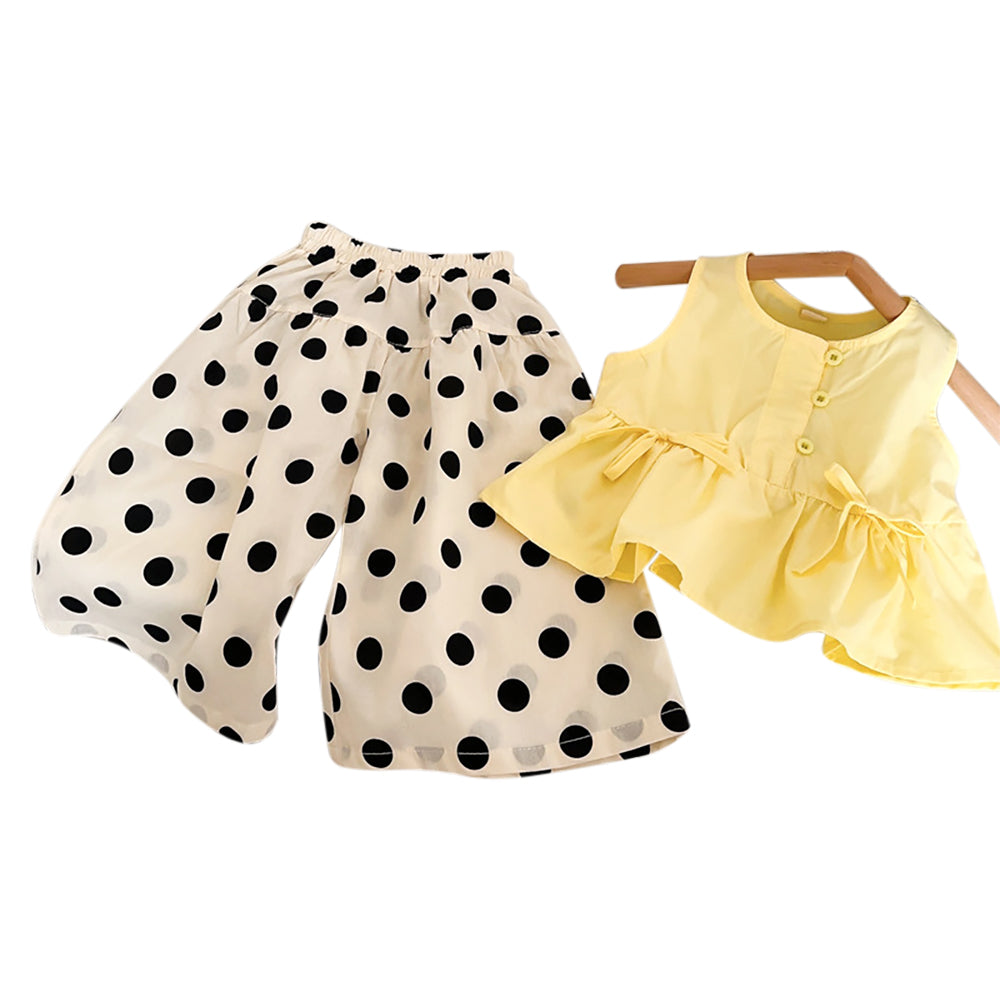 Girls Pure Cotton Top With Palazzos