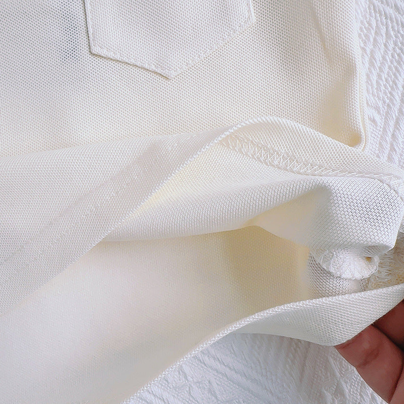 Girls Shirt Collar Organic Cotton Top With Trousers