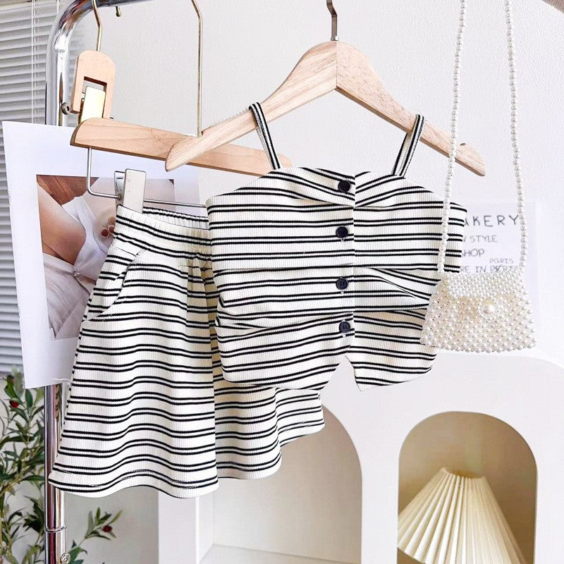 Striped Top and Trousers Set