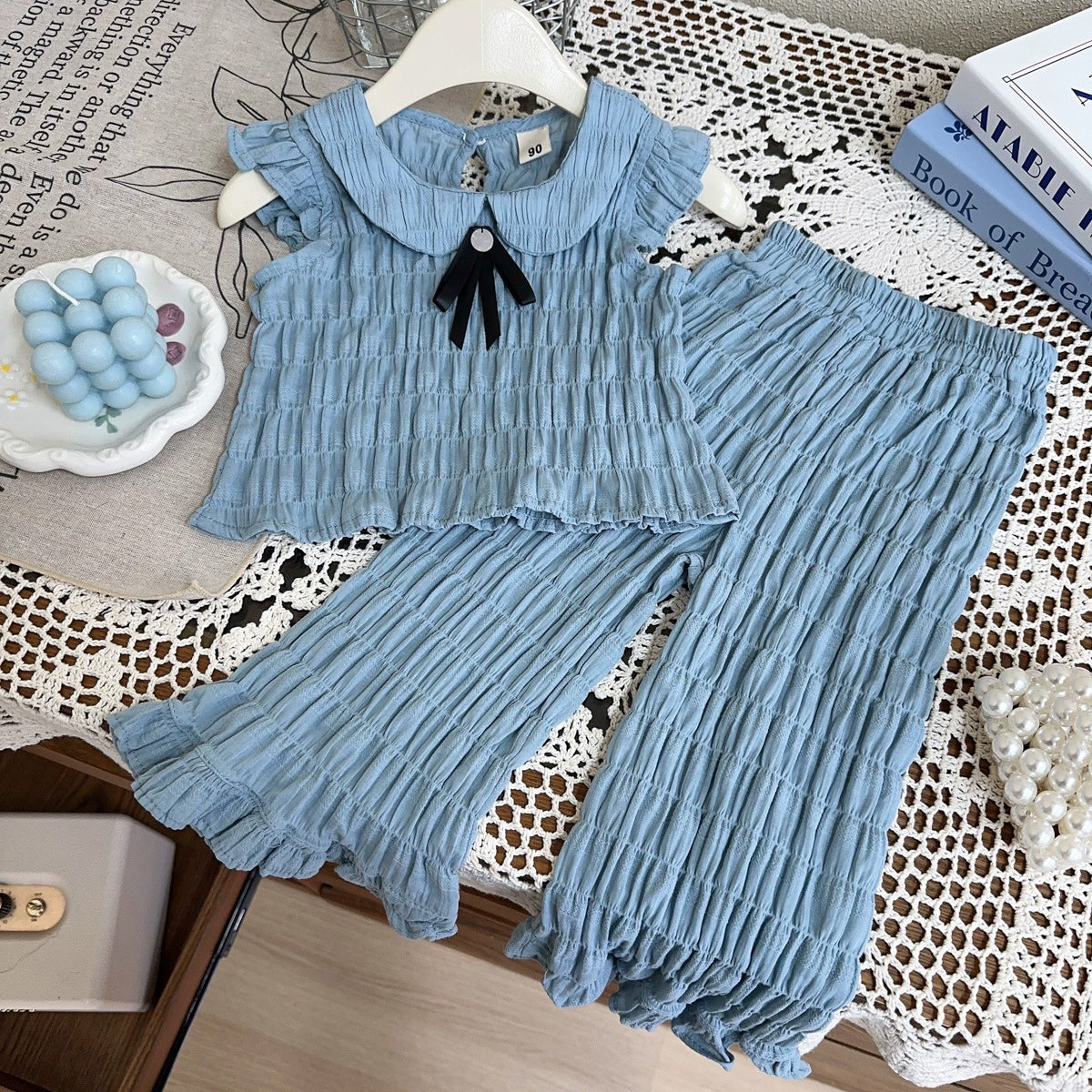 Solid Top and Trousers Set