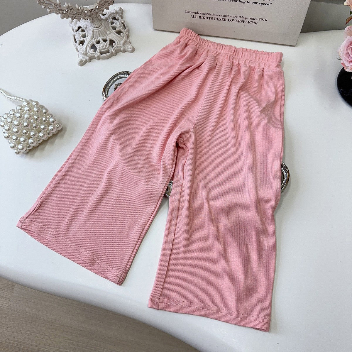 Girls Round Neck Sleeveless Top With Trousers