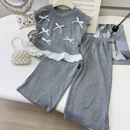 Girls Round Neck Top With Trousers