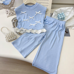 Girls Round Neck Top with Trousers