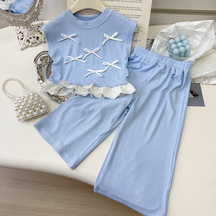 Girls Round Neck Top with Trousers