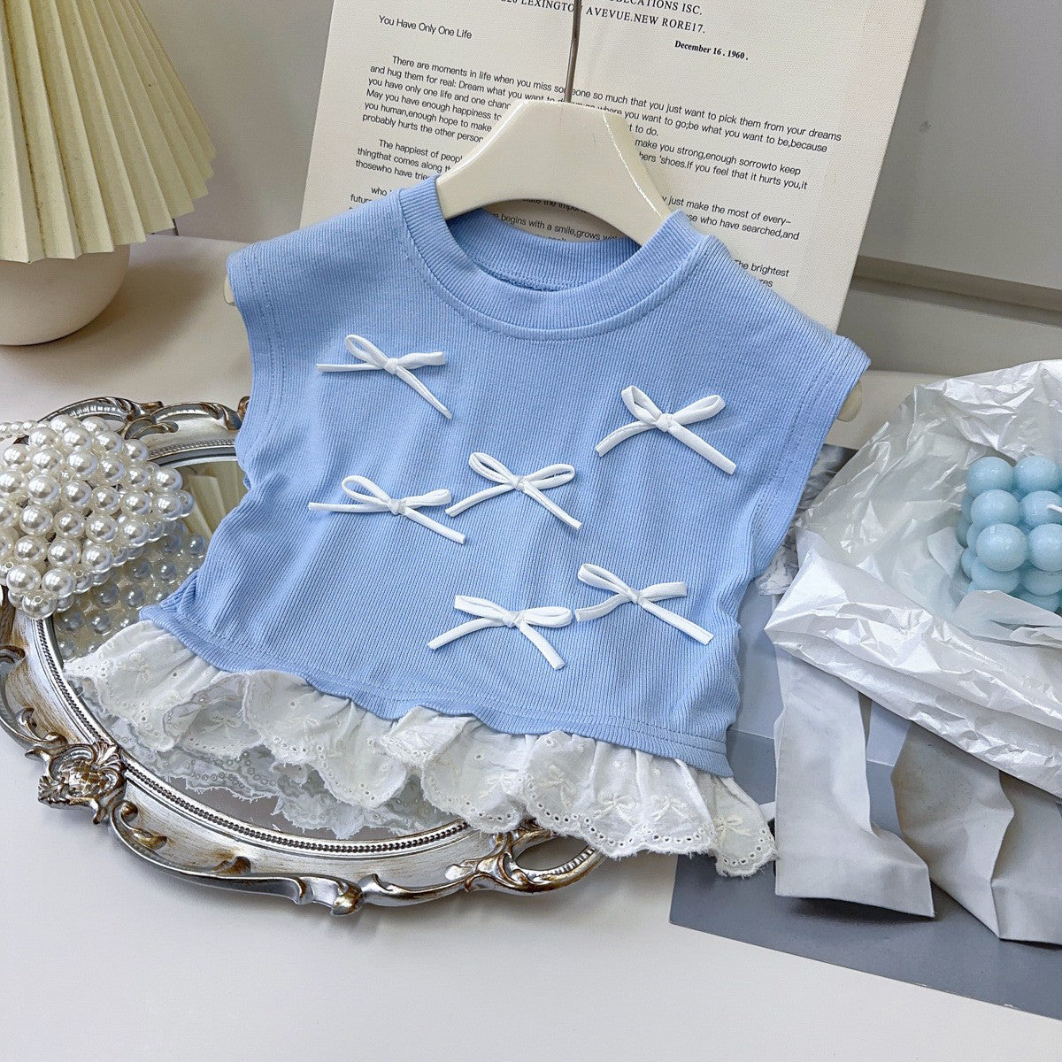 Girls Round Neck Top with Trousers