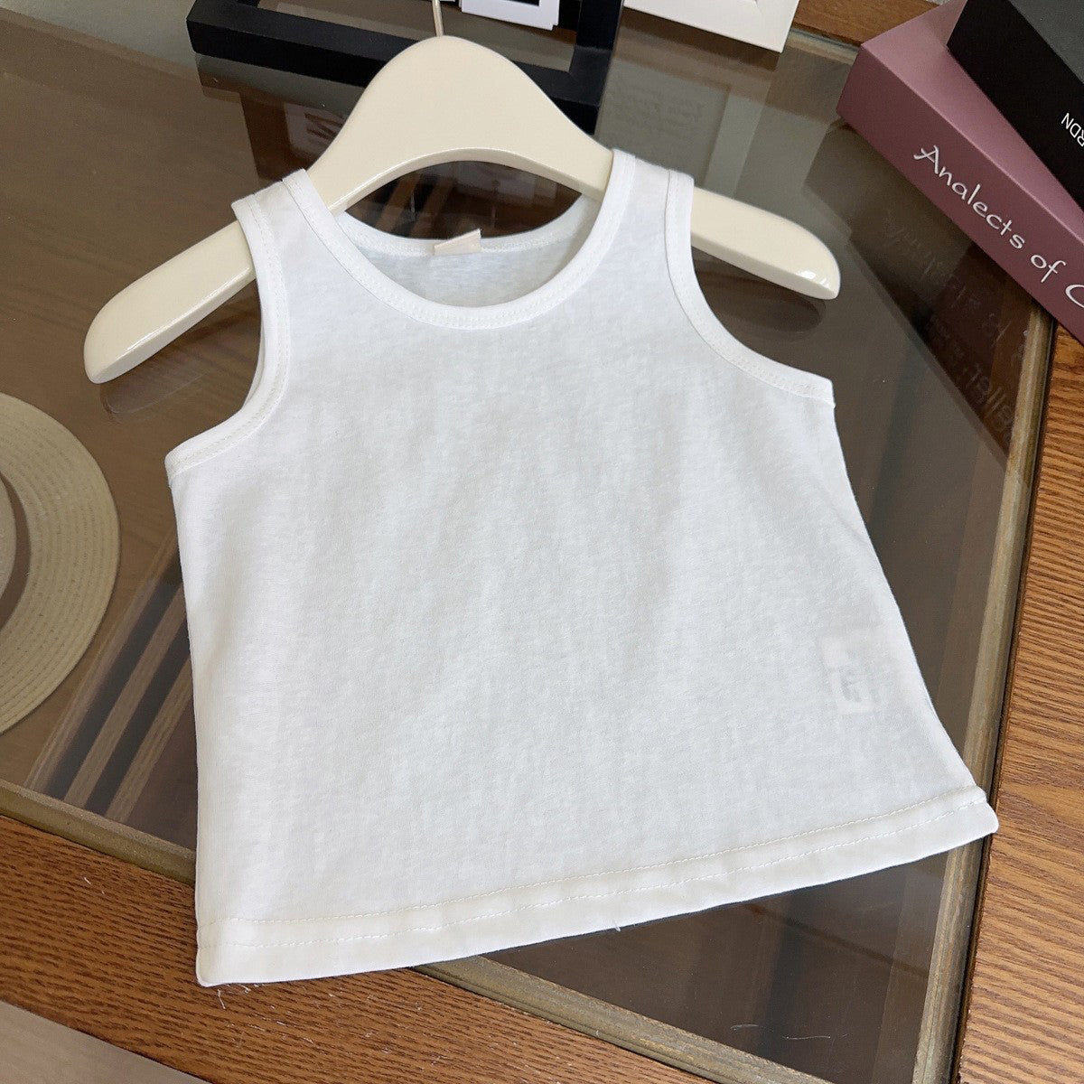 Girls Geometric Printed Sleeveless Pure Cotton Top With Skirt