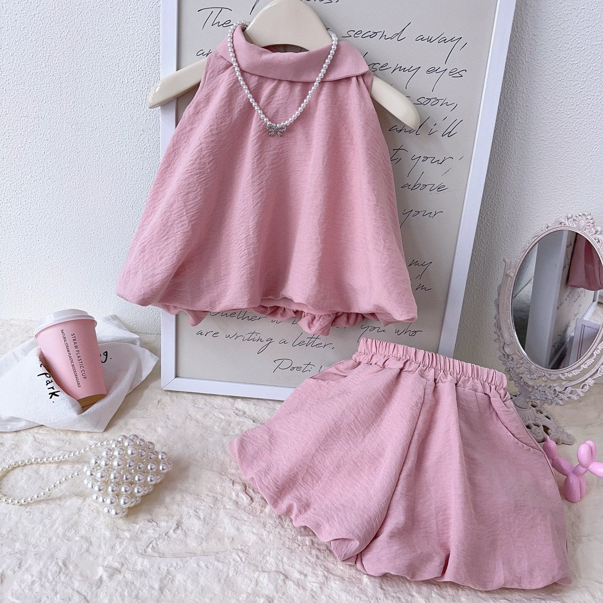 Solid Top and Shorts Set