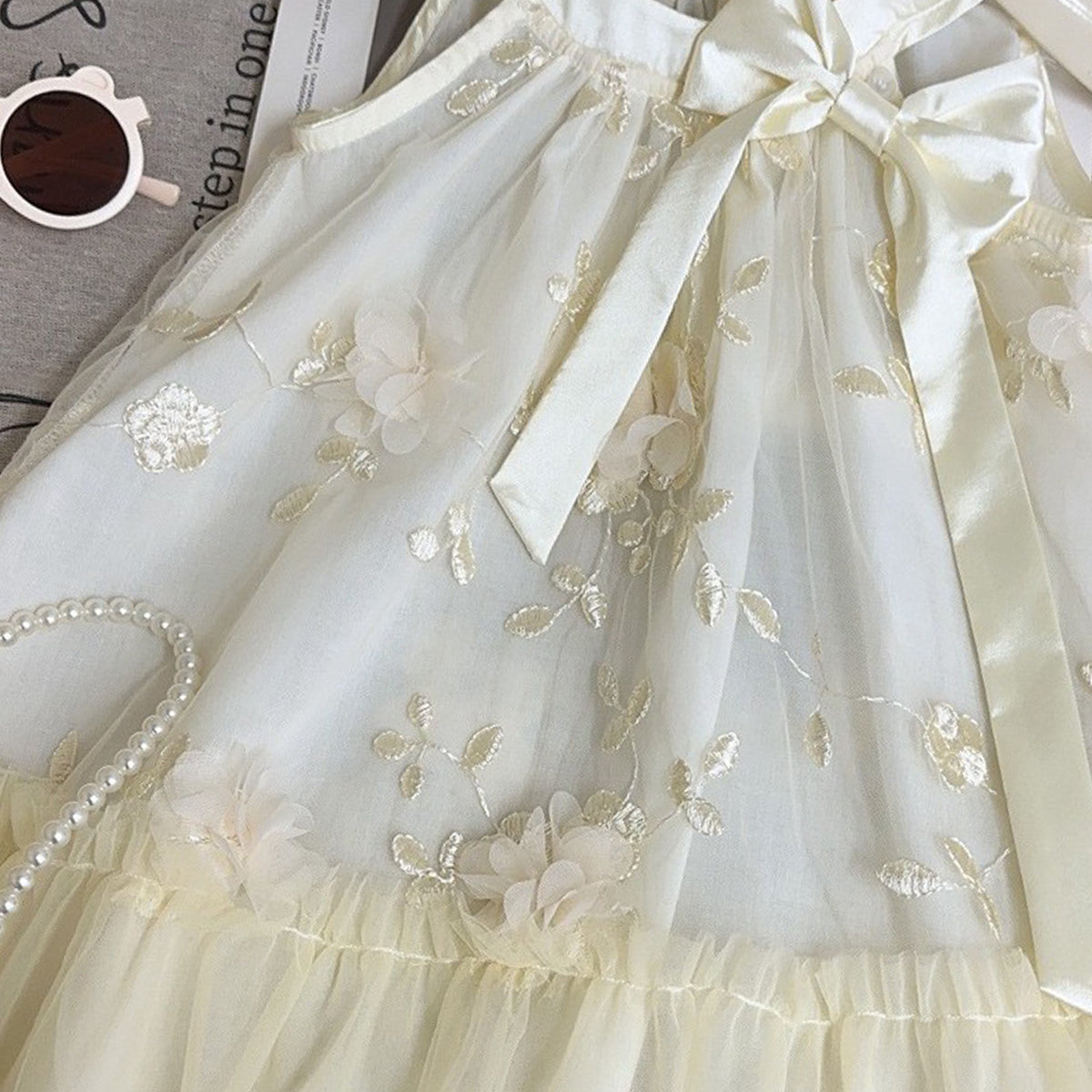 Women Solid Embroidered Lace A-Line Midi Dress