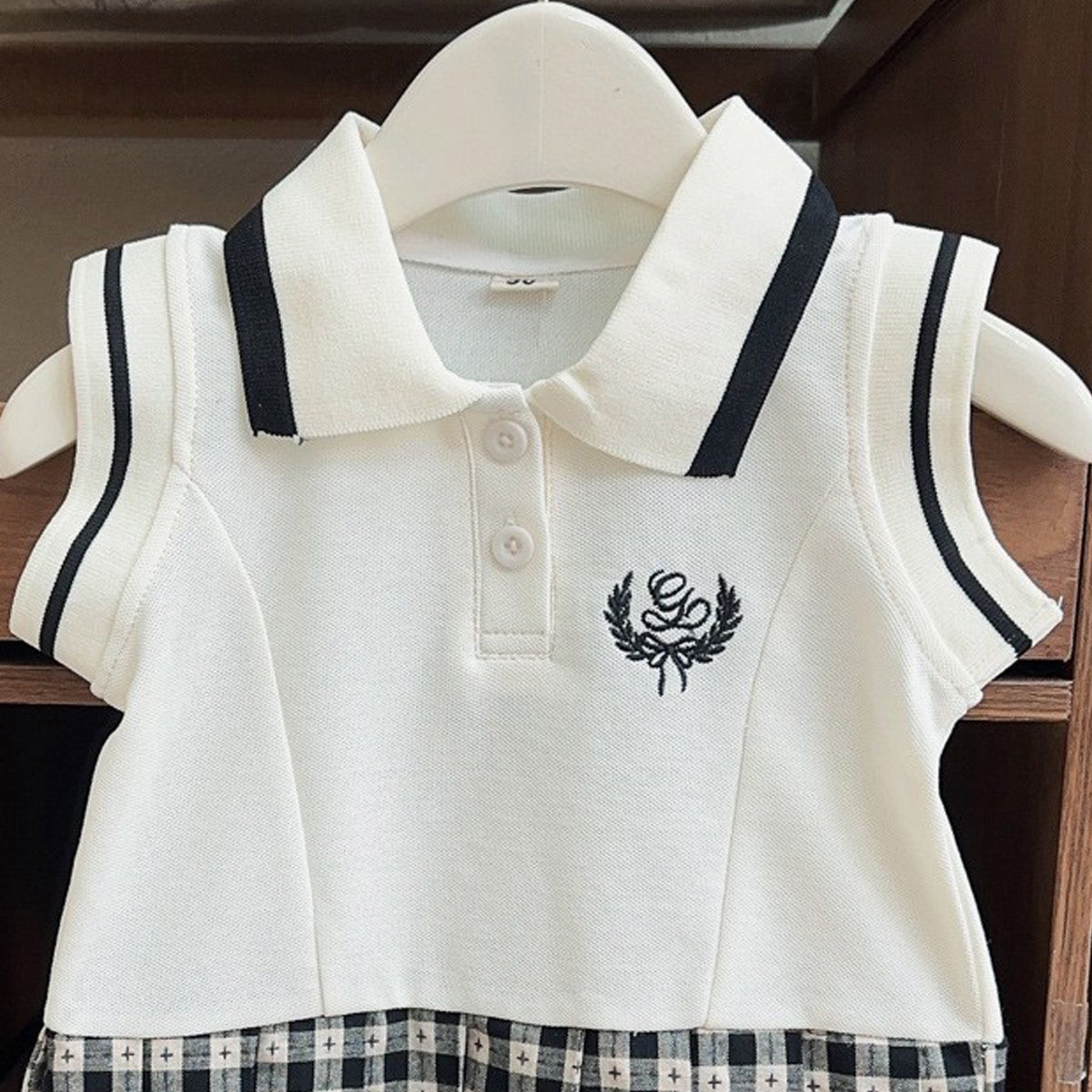 Girls Checked A-Line Midi Dress