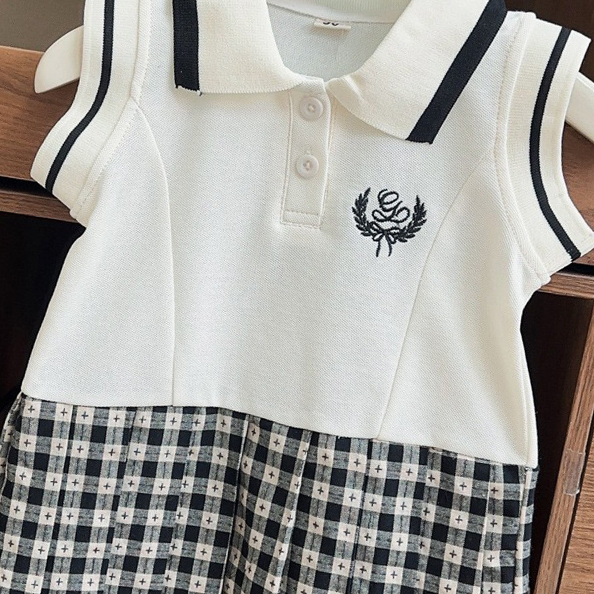 Girls Checked A-Line Midi Dress