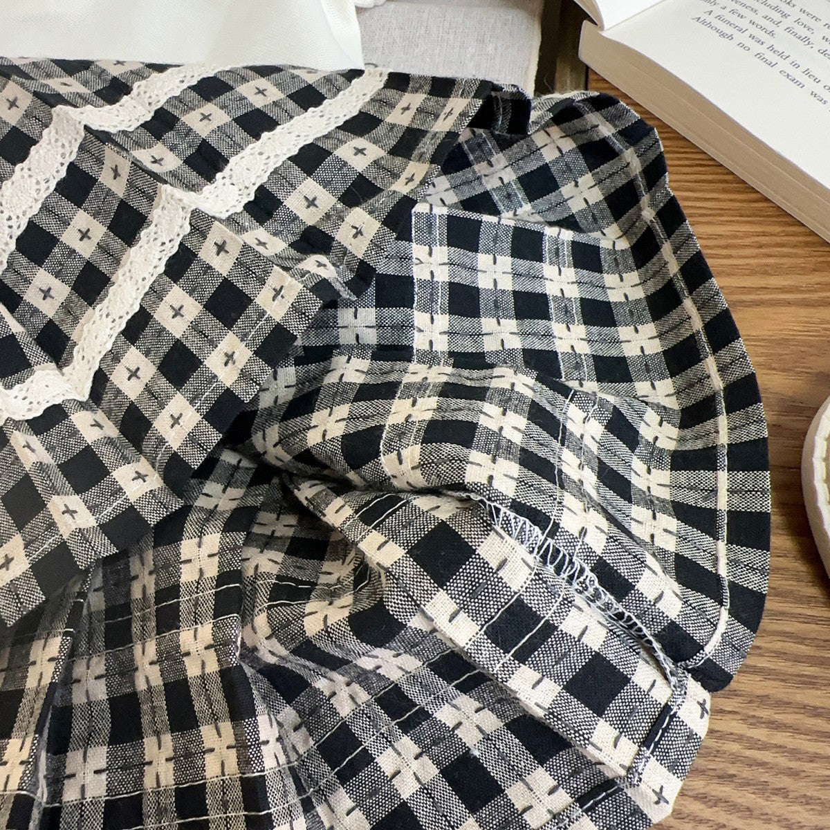 Girls Checked A-Line Midi Dress