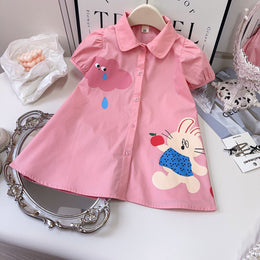 Girls Abstract Print A-Line Midi Dress