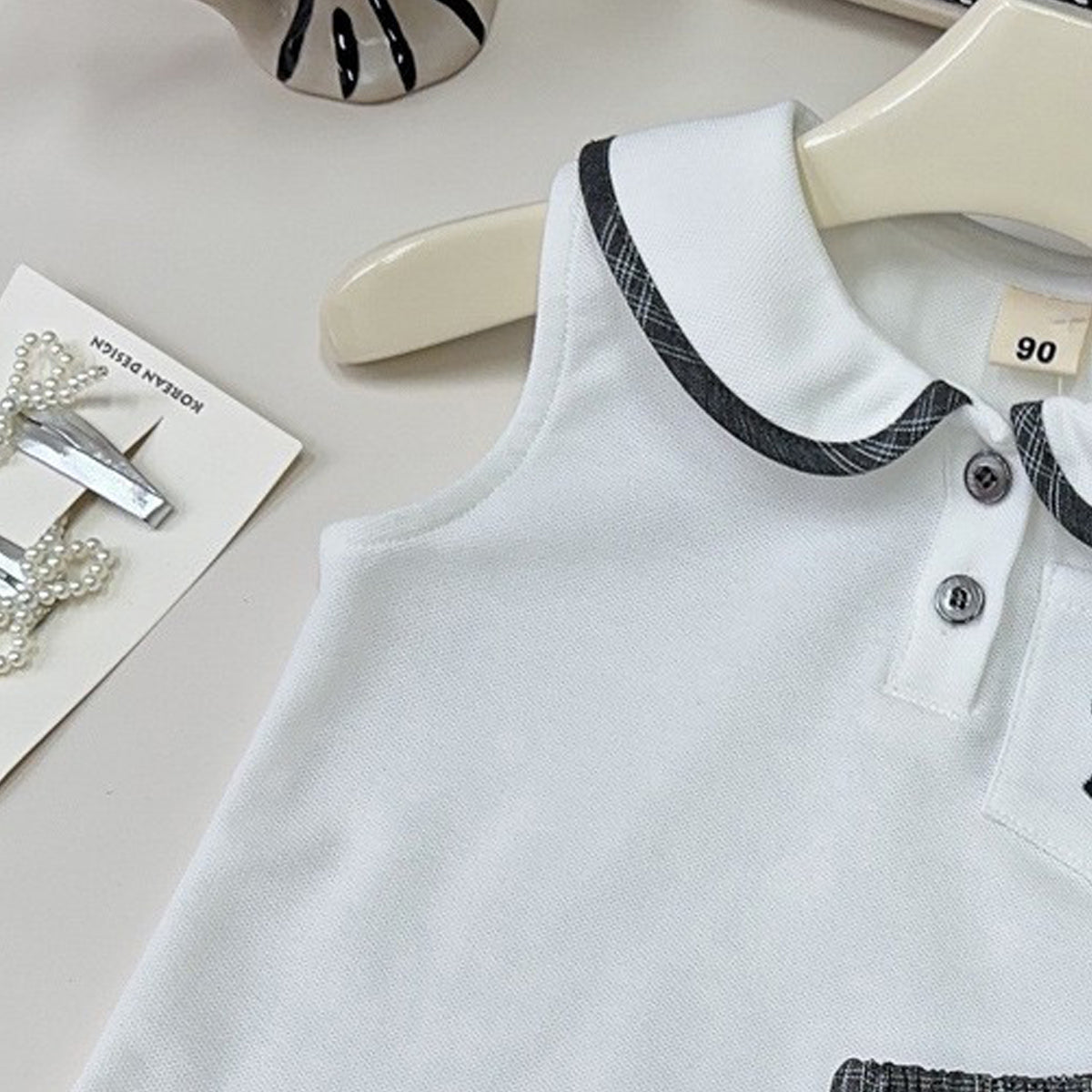 Girls Typography Printed Shirt Collar Pure Cotton Top With Skirt