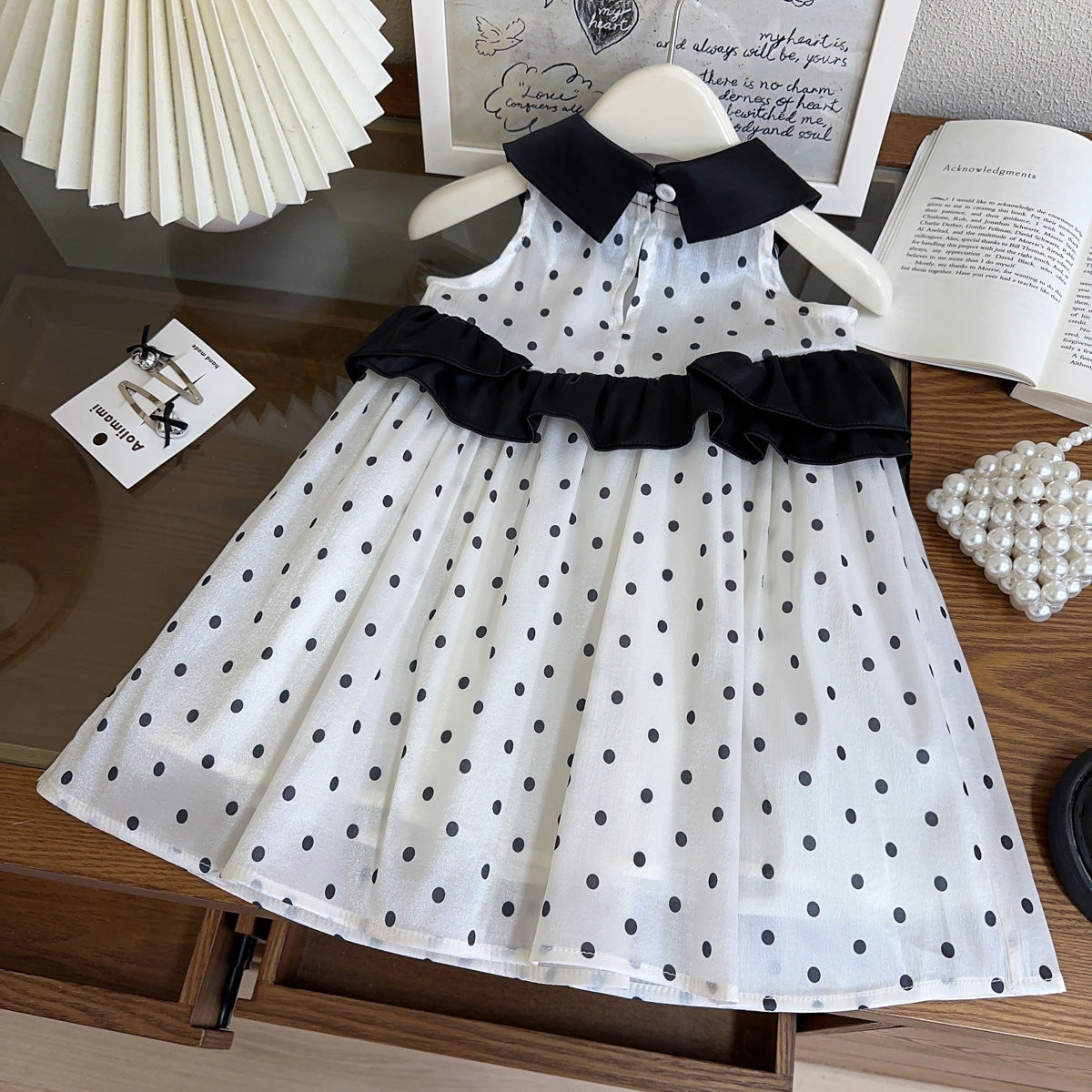 Girls Polka Dot Print A-Line Dress