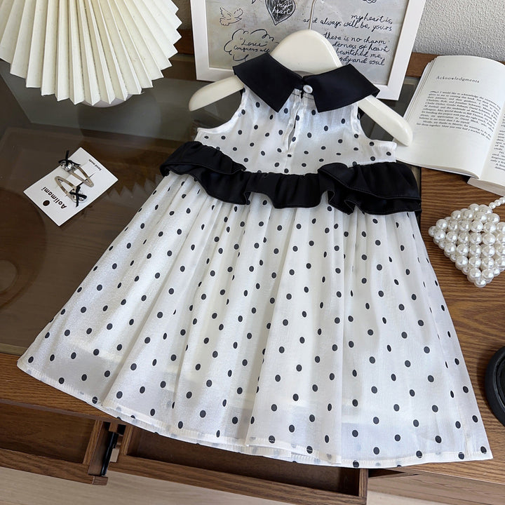 Girls Polka Dot Print A-Line Dress