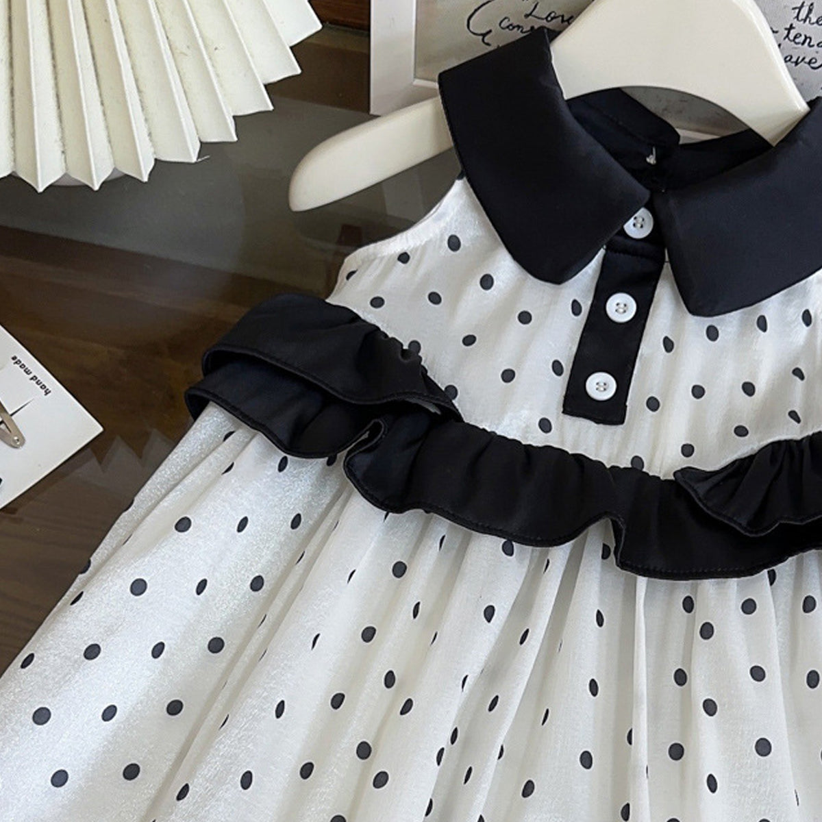 Girls Polka Dot Print A-Line Dress