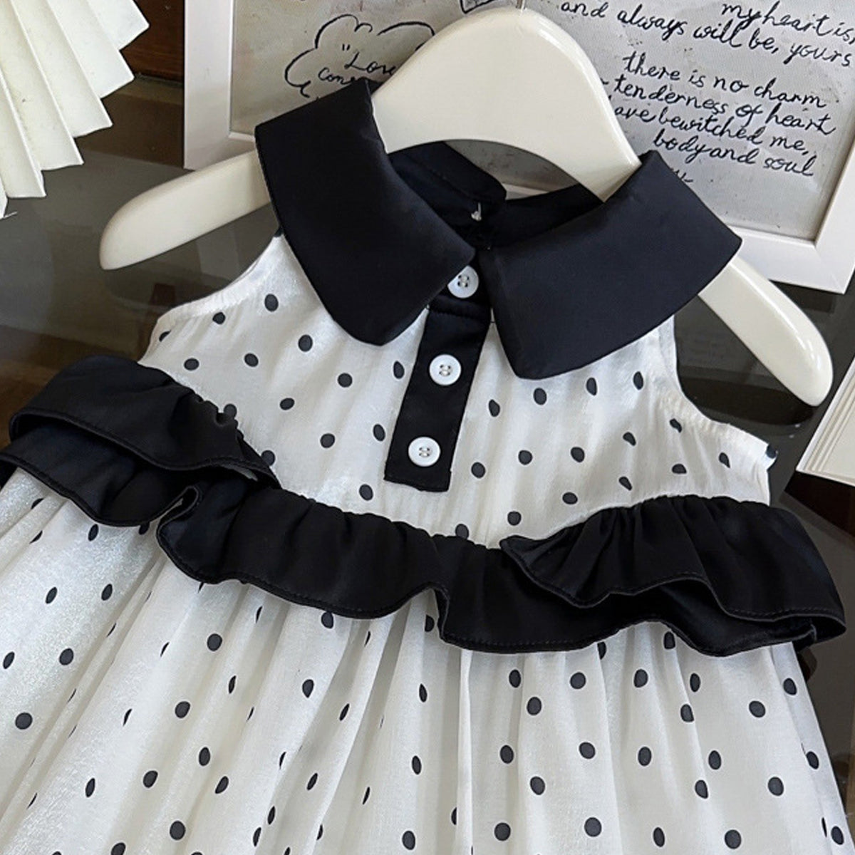 Girls Polka Dot Print A-Line Dress