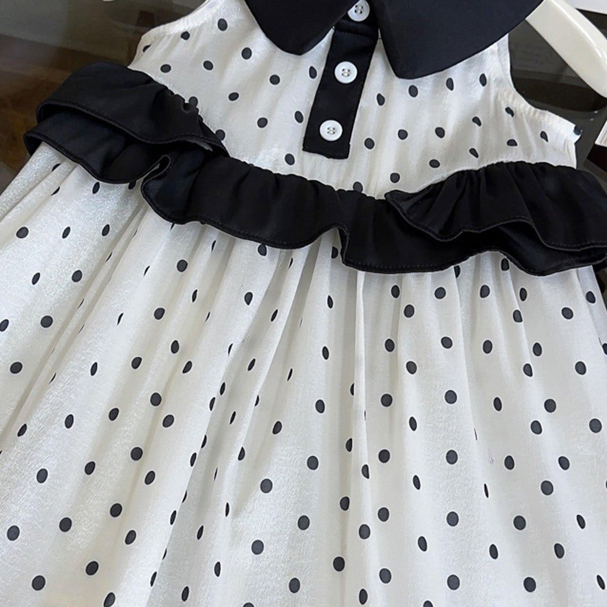 Girls Polka Dot Print A-Line Dress