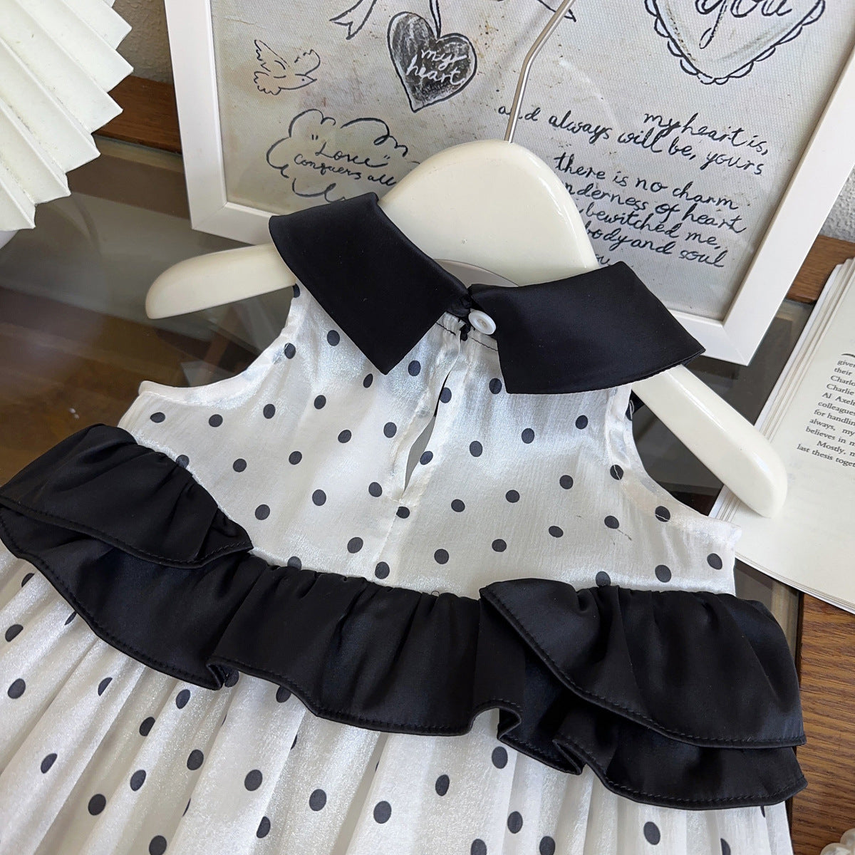 Girls Polka Dot Print A-Line Dress