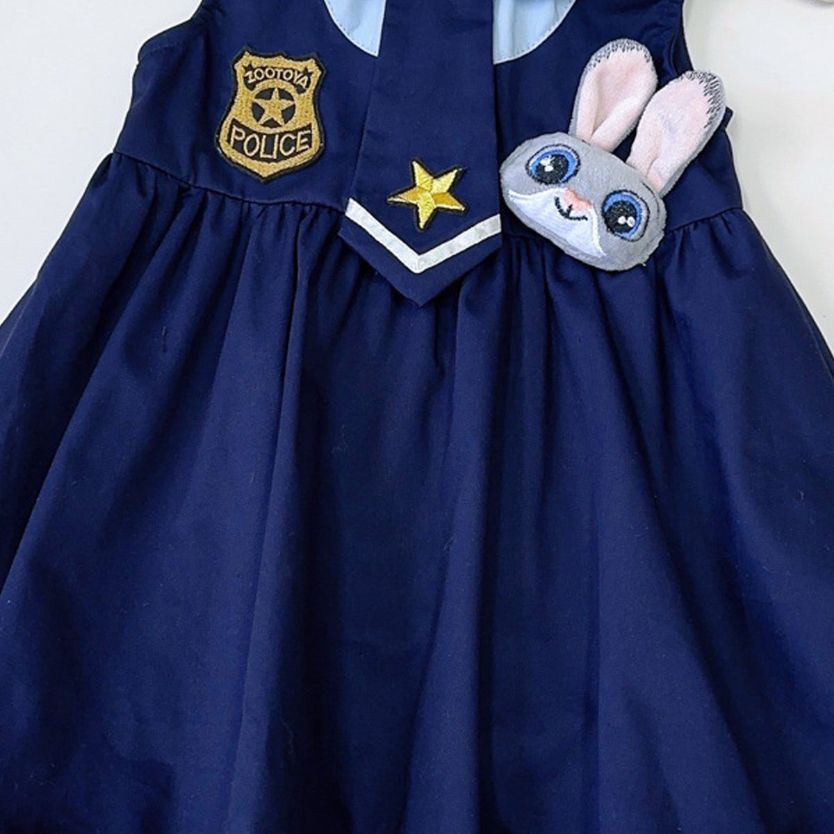 Girls Peter Pan Collar Applique Balloon Dress