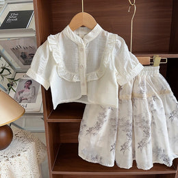 Solid Top and Skirt Set