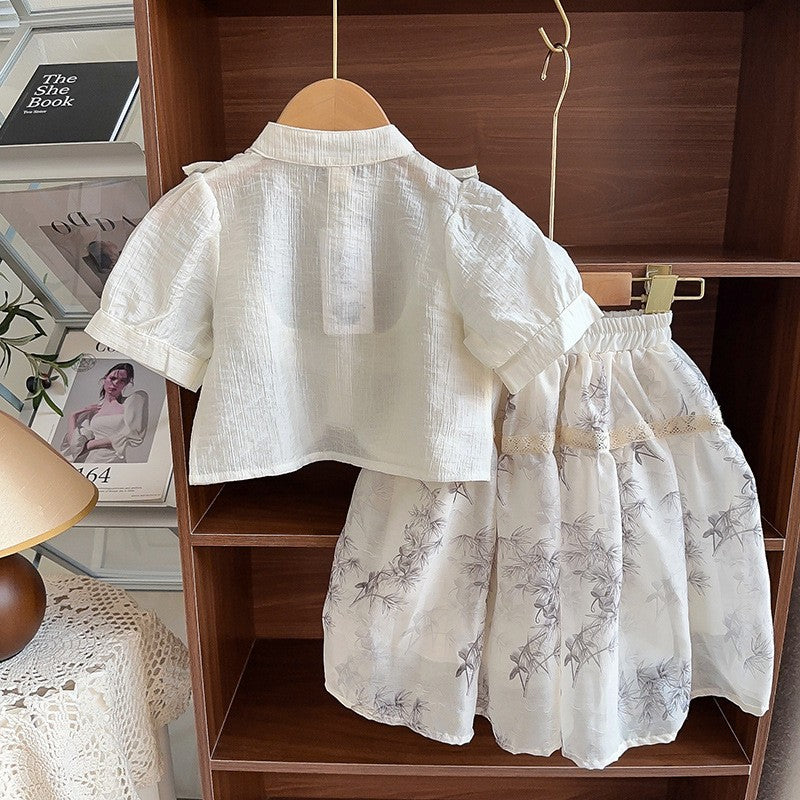 Solid Top and Skirt Set