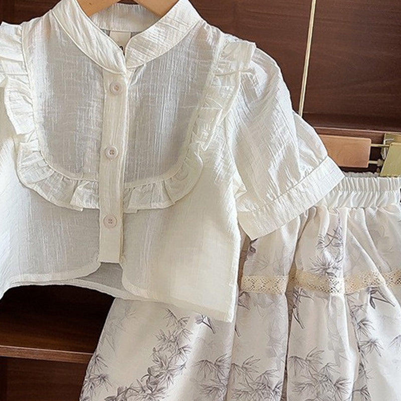 Solid Top and Skirt Set