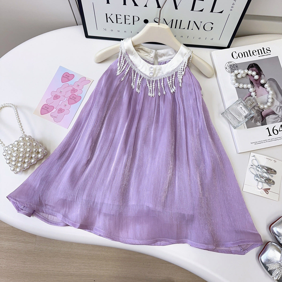 Girls  Round Neck A-Line Dress