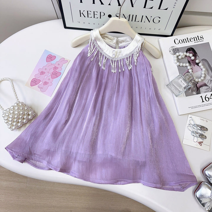 Girls  Round Neck A-Line Dress