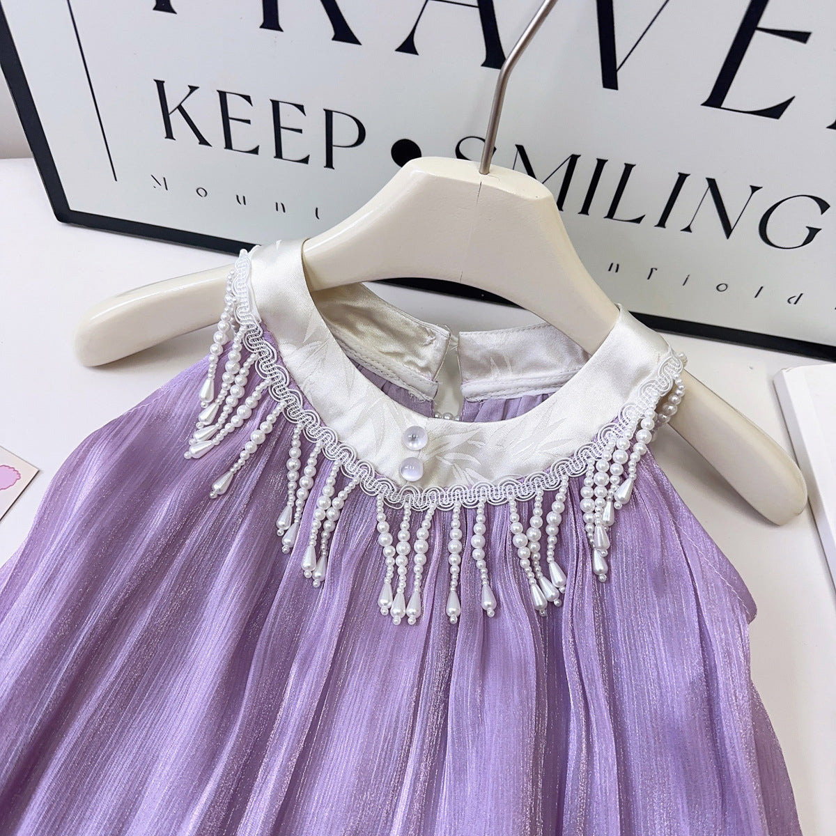 Girls  Round Neck A-Line Dress