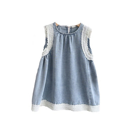 Girls Round Neck A-Line Dress