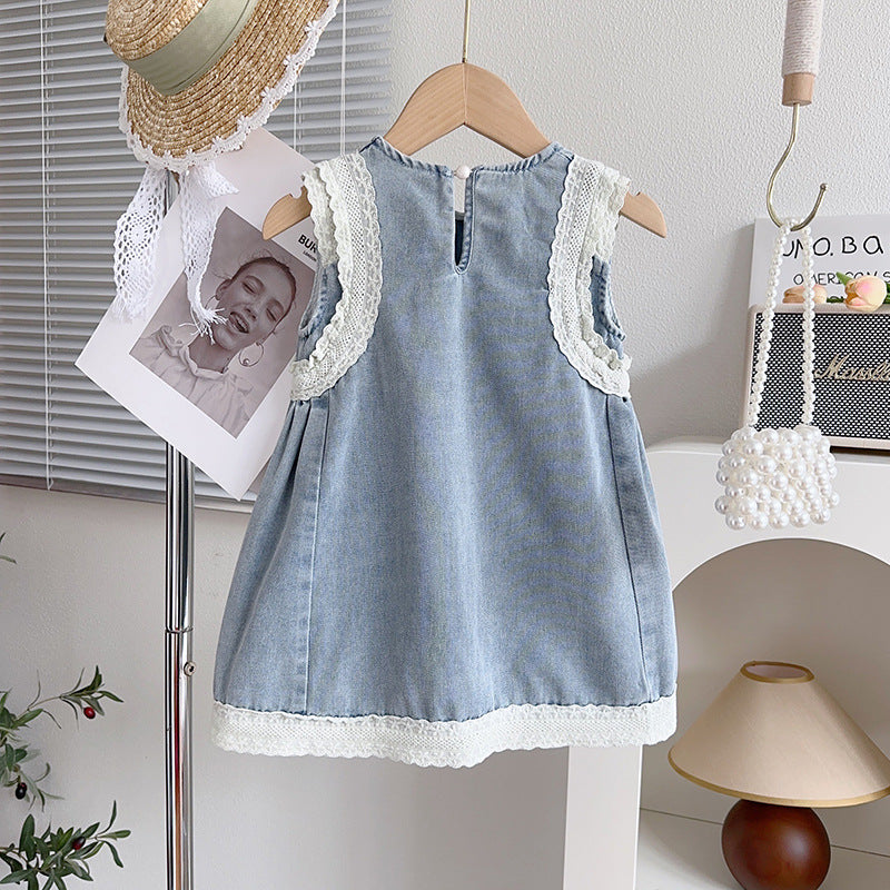 Girls Round Neck A-Line Dress