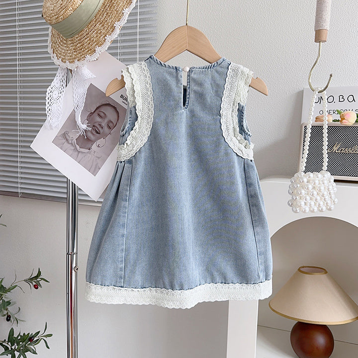 Girls Round Neck A-Line Dress