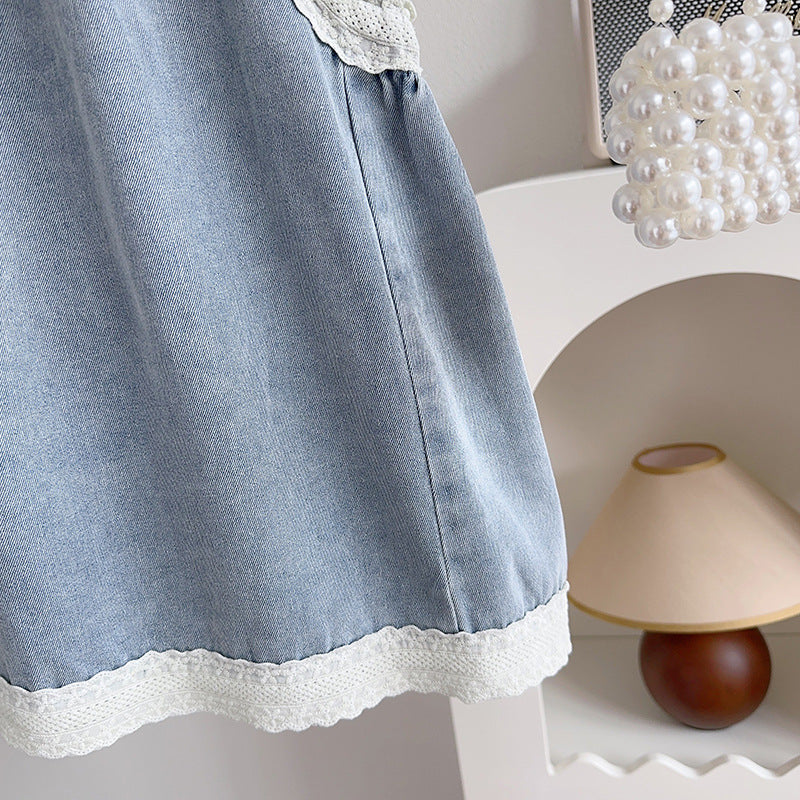Girls Round Neck A-Line Dress