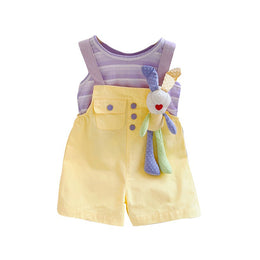 Girls Sleeveless Pure Cotton Top with Shorts