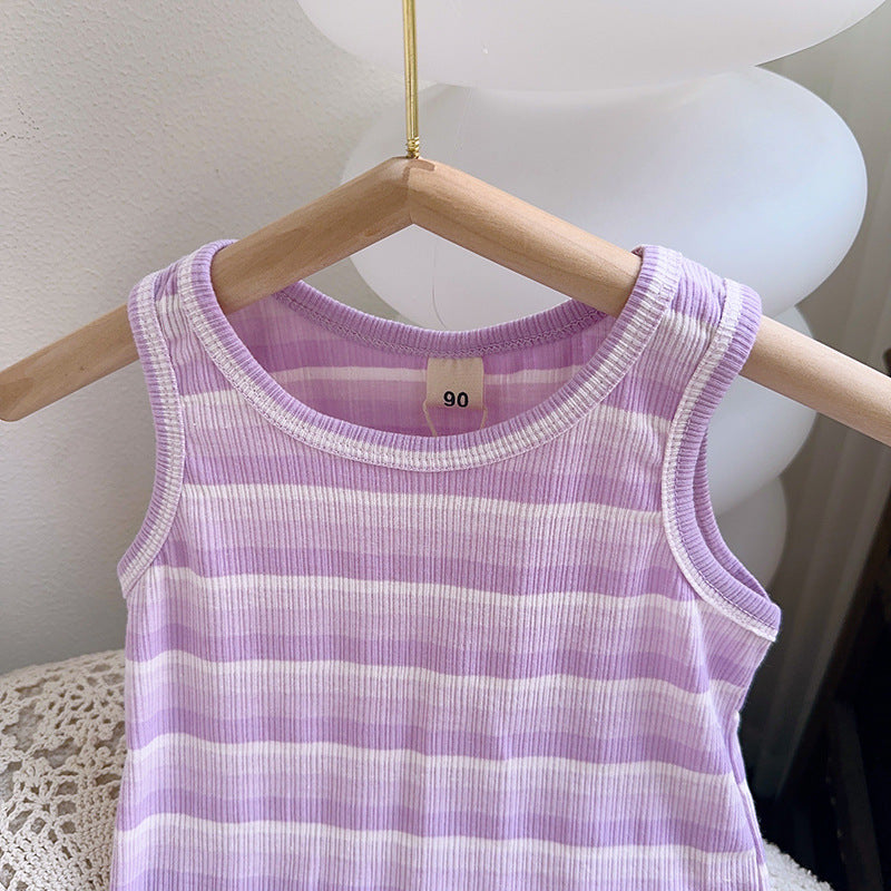 Girls Sleeveless Pure Cotton Top with Shorts
