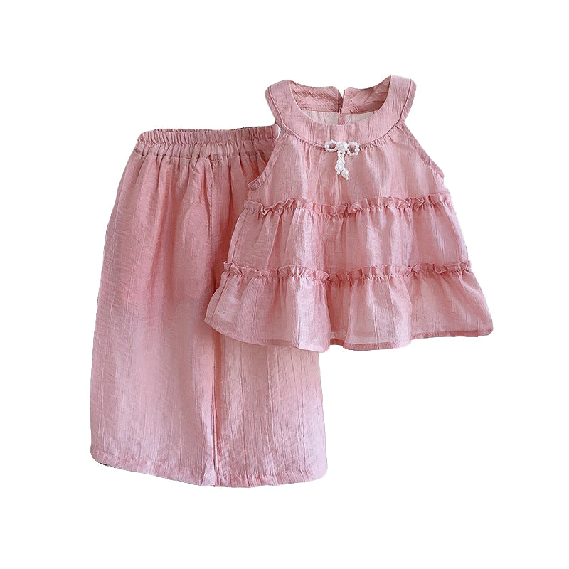 Girls Sleeveless Top With Trousers