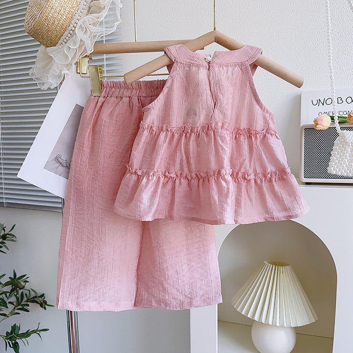 Girls Sleeveless Top With Trousers