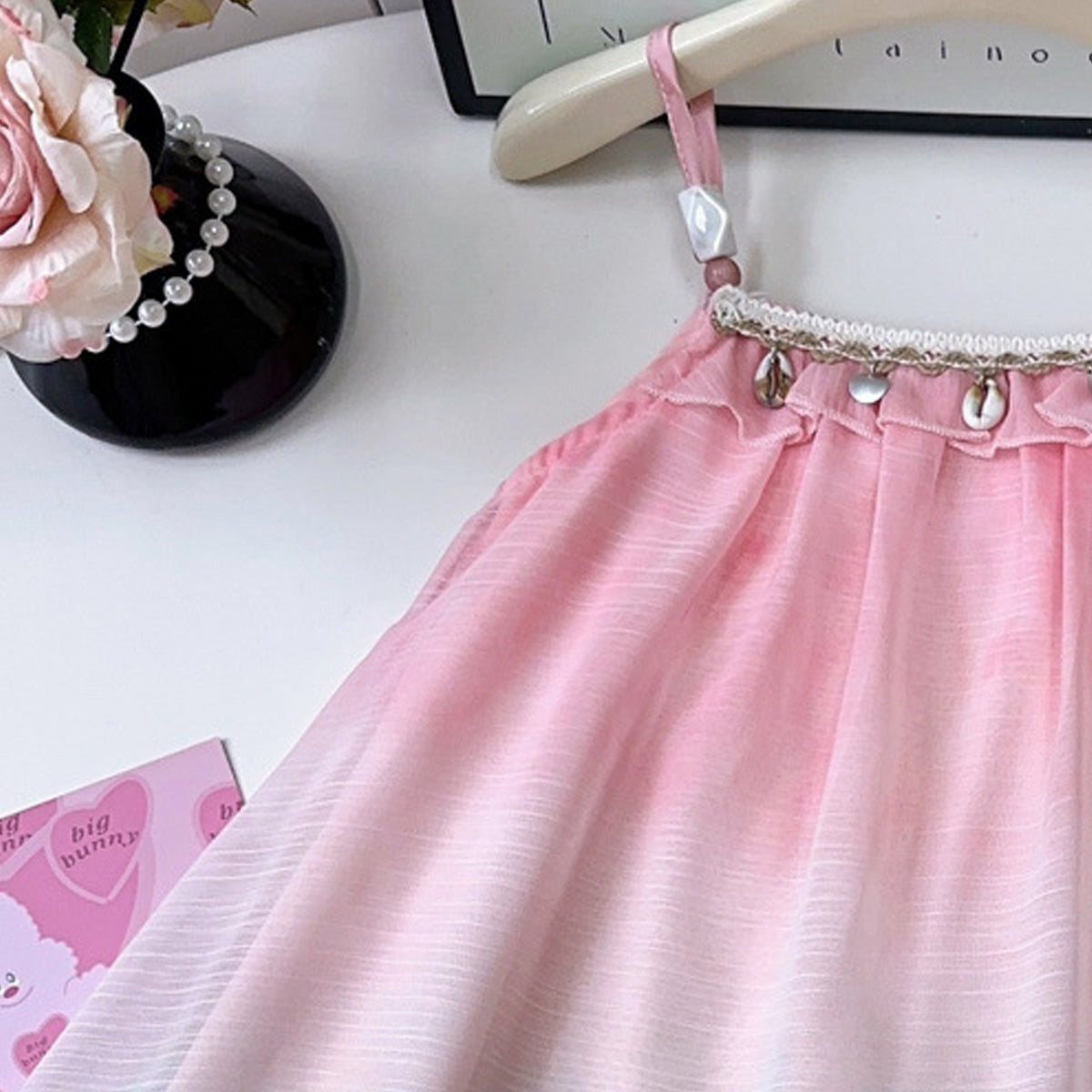 Girls Ombre Shoulder Straps A-Line Dress