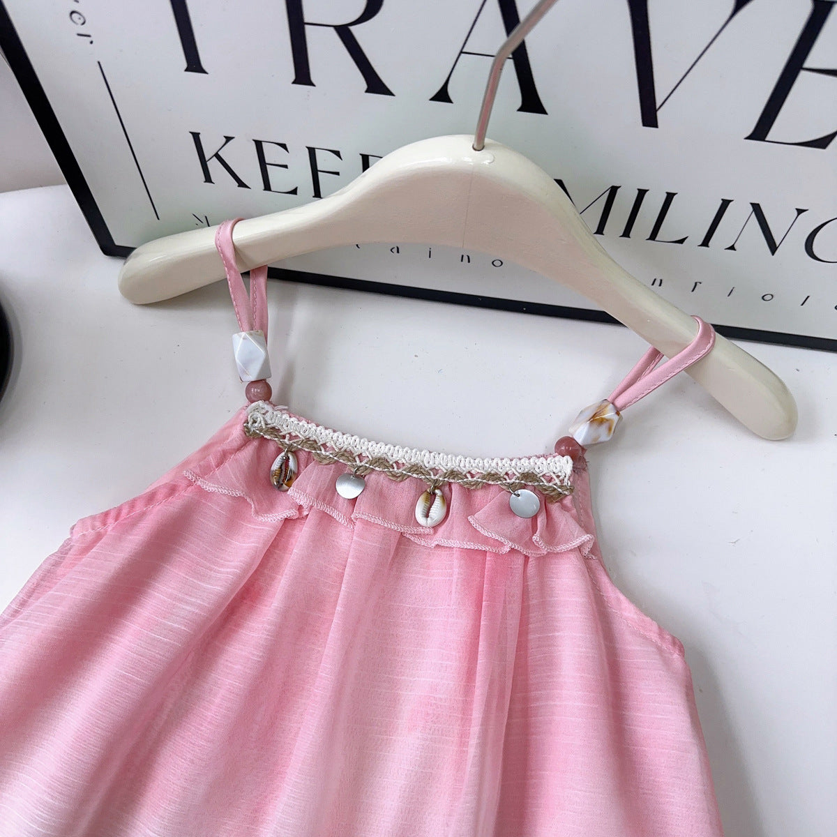 Girls Ombre Shoulder Straps A-Line Dress