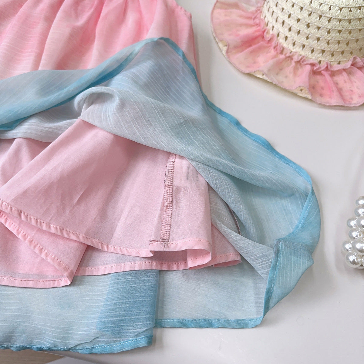 Girls Ombre Shoulder Straps A-Line Dress