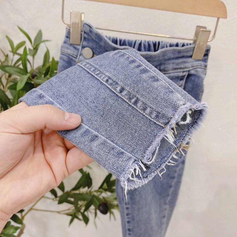 Girls Mid-Rise Clean Look Cotton Jeans