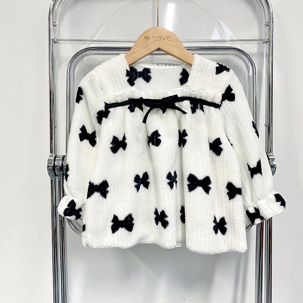 Girls Self Design Square Neck Long Sleeves Top With Jogger