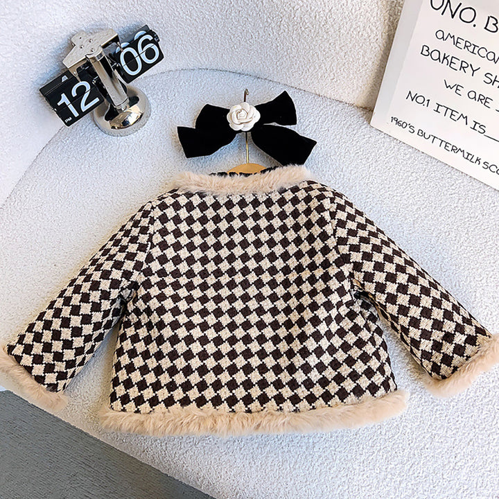 Girls Self Design V-Neck Long Sleeves Top With Skirt