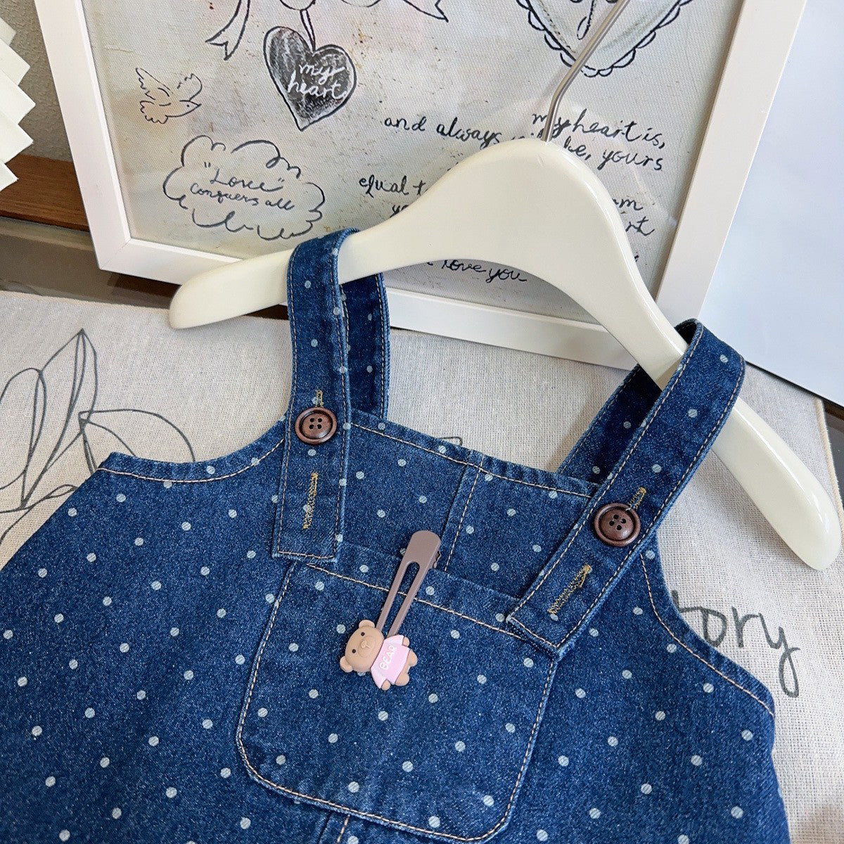 Printed Flared Dungarees