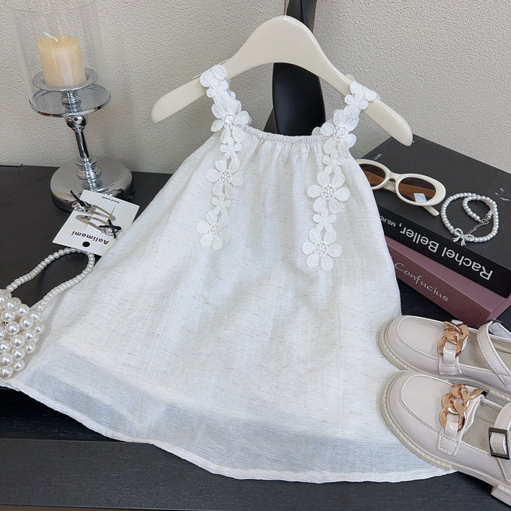 Girls Lace A-Line Midi Dress
