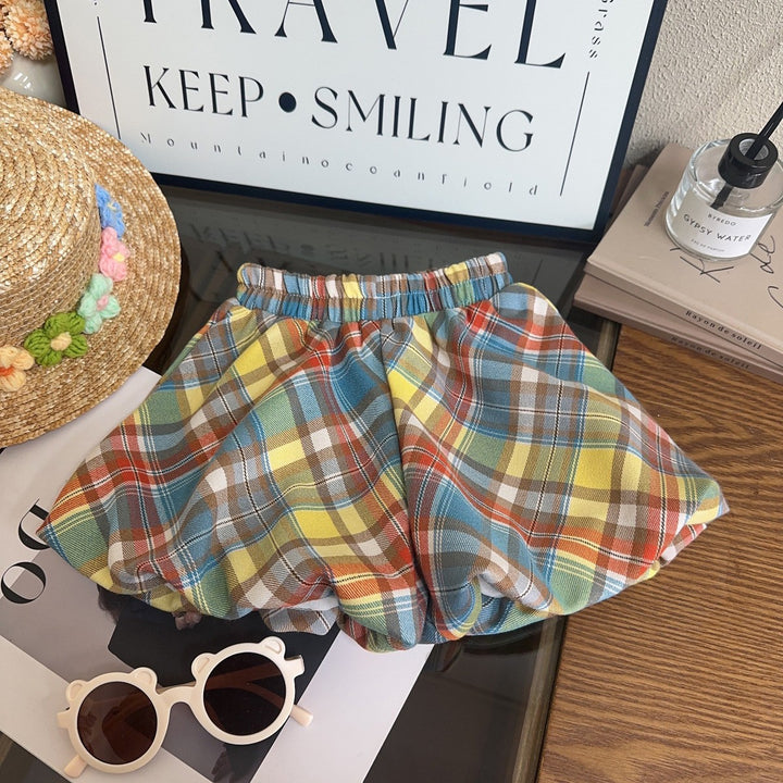 Checked Mid-Rise Regular Shorts