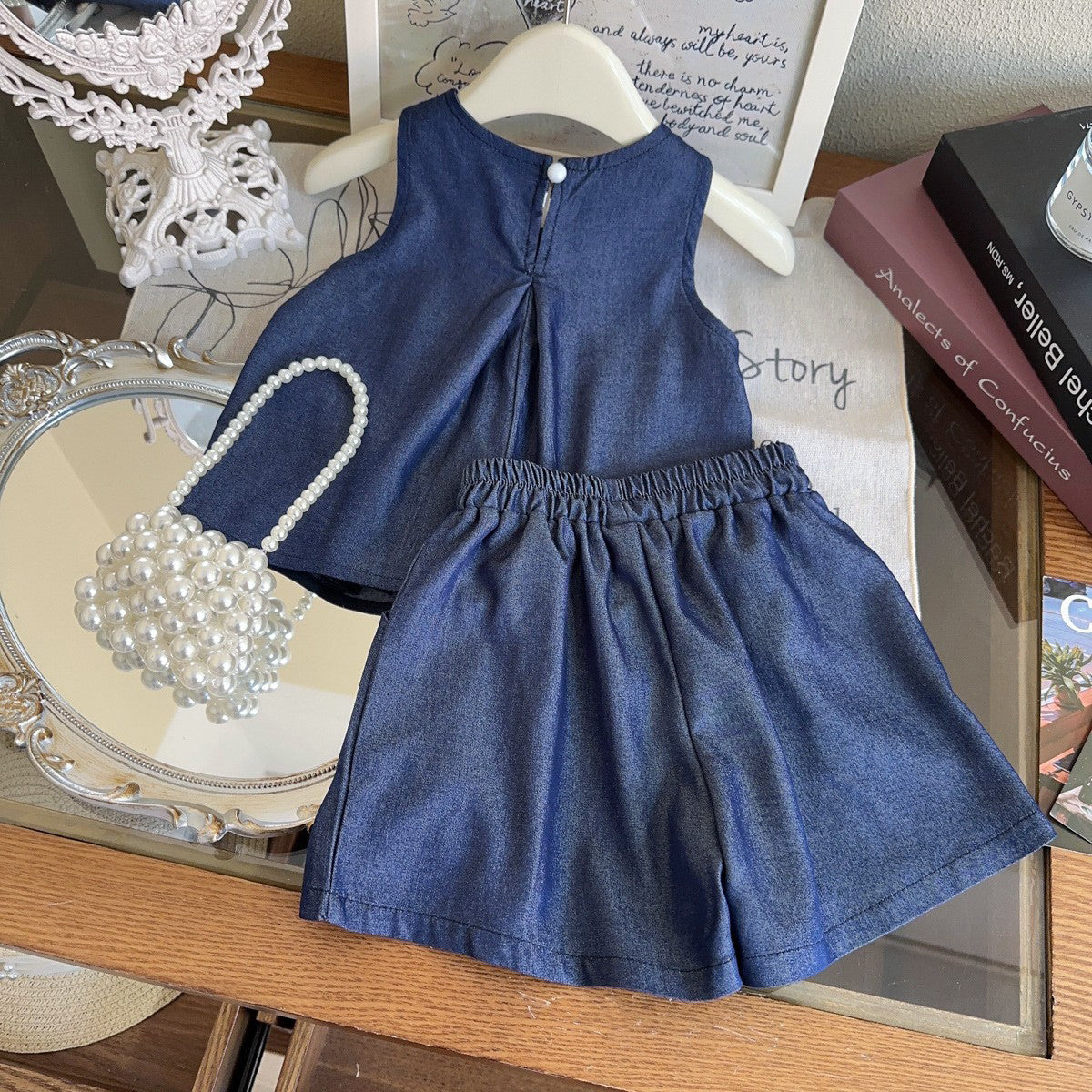 Girls Sleeveless Top With Skirt