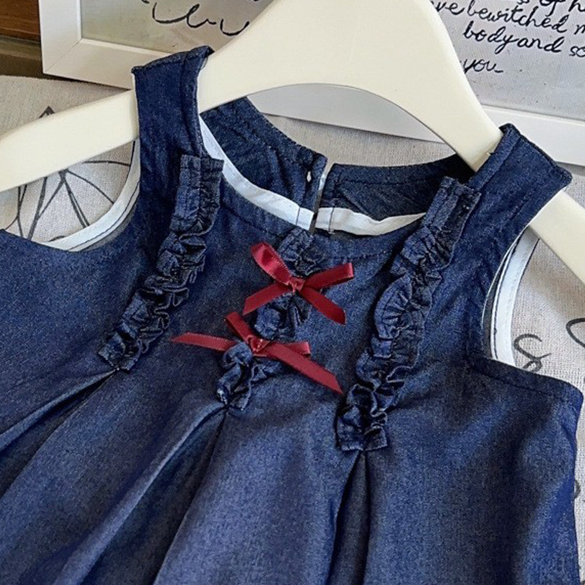 Girls Sleeveless Top With Skirt