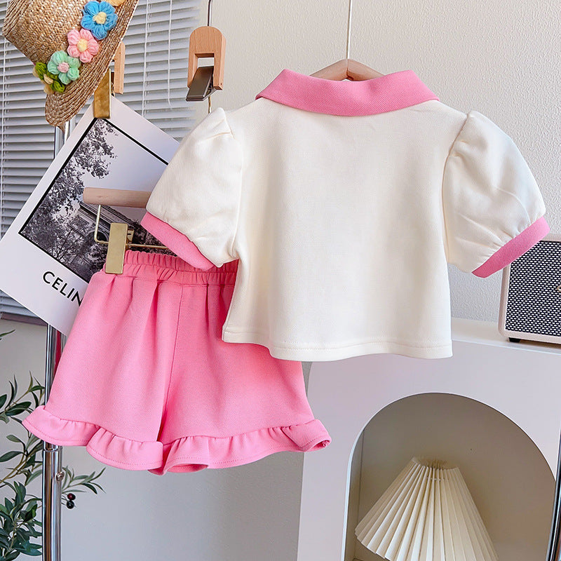 Girls Printed Pure Cotton Top With Short